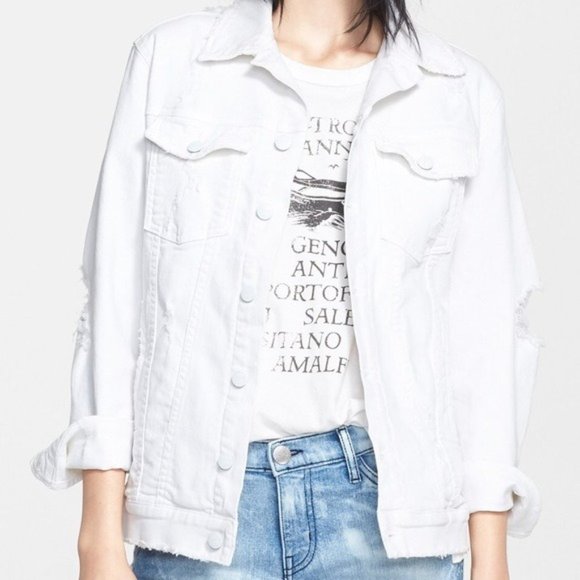 NWOT Current Elliott The Oversized Trucker Denim Jacket size M (2) - Picture 1 of 13